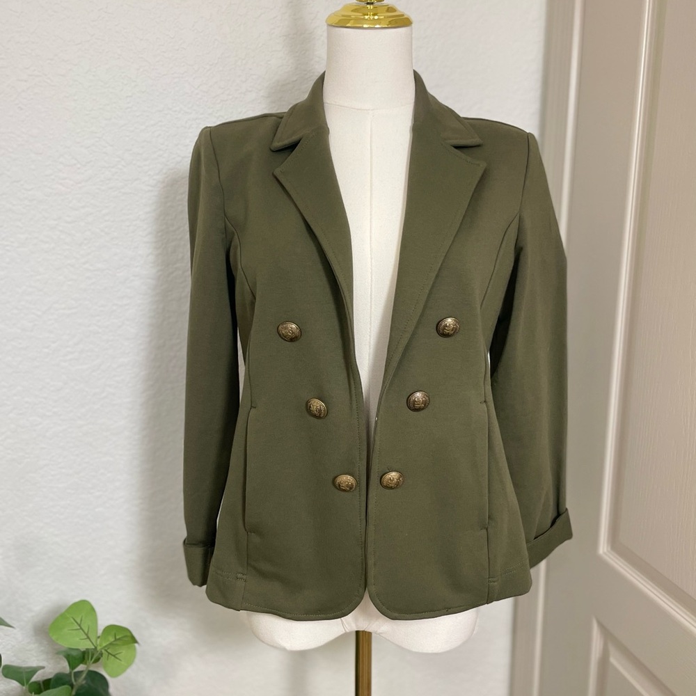 Tommy Hilfiger Double Breasted Blazer – Olive Green